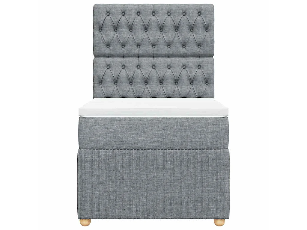 Boxspring met matras stof lichtgrijs 90x190 cm