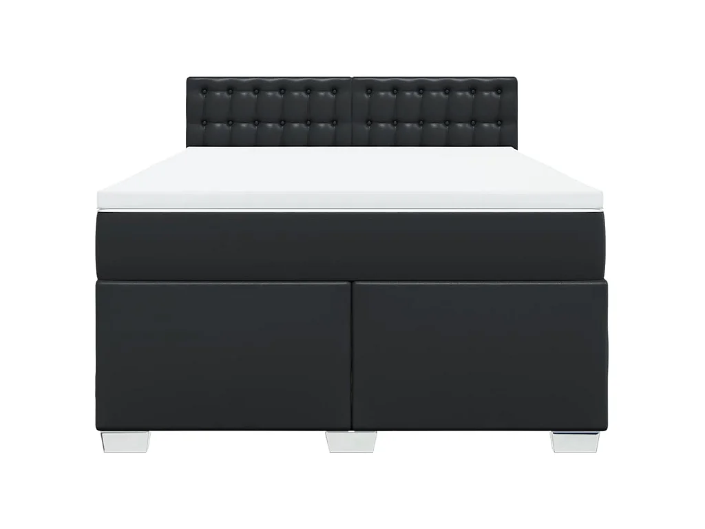 Boxspring met matras kunstleer zwart 140x200 cm