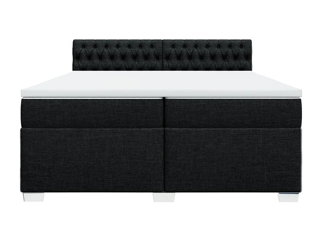 Boxspring met matras stof zwart 200x200 cm