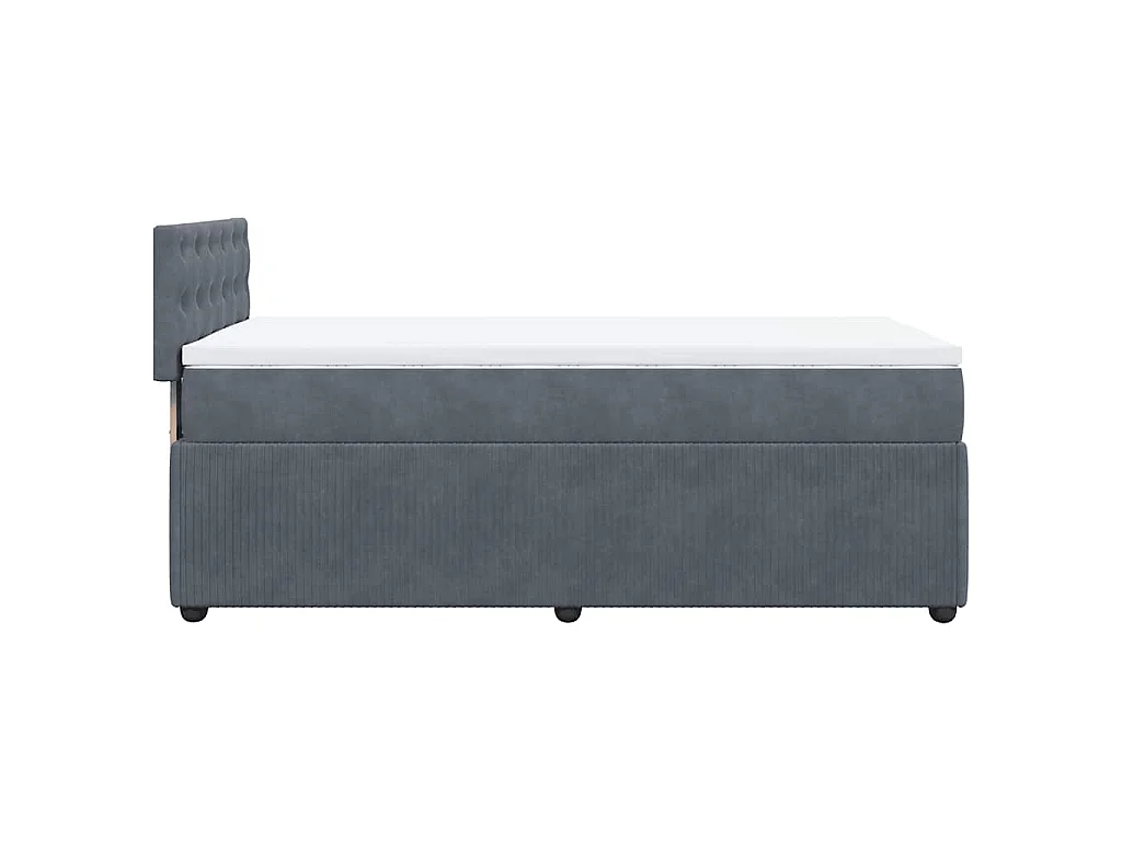 Boxspring met matras fluweel donkergrijs 90x200 cm