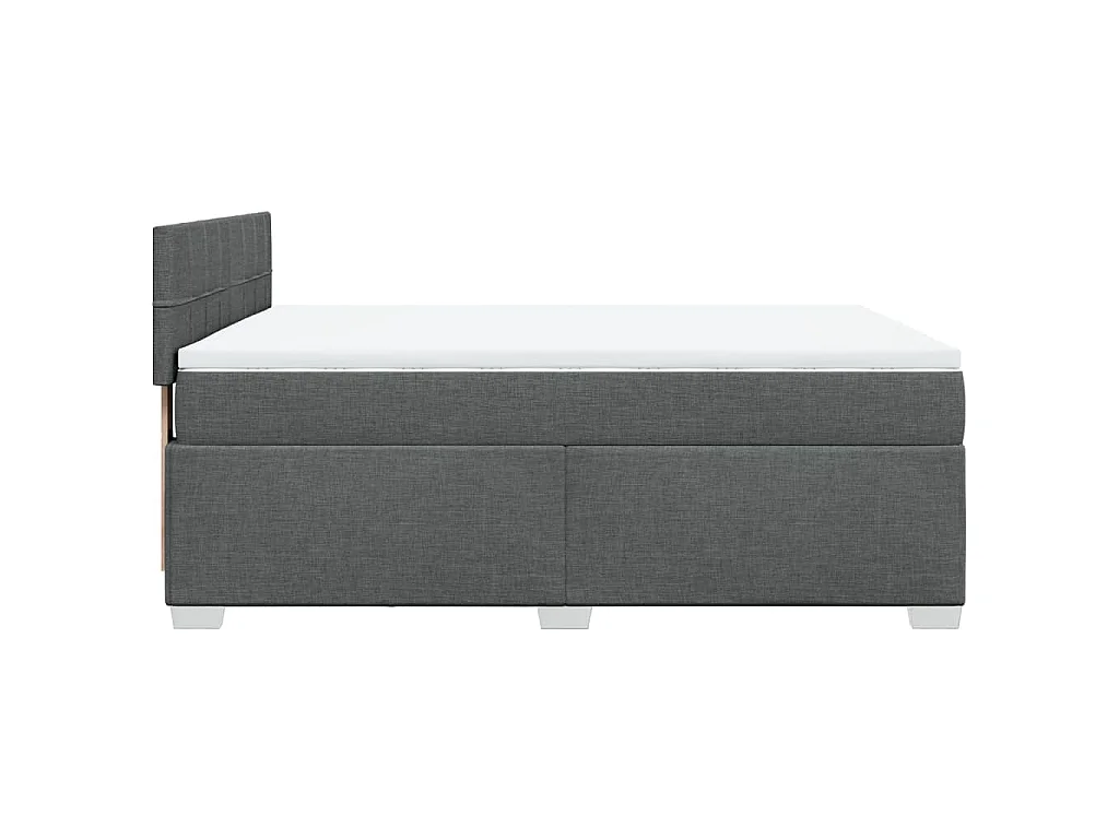 Sommier à lattes de lit avec matelas Gris foncé 160x200cm Tissu