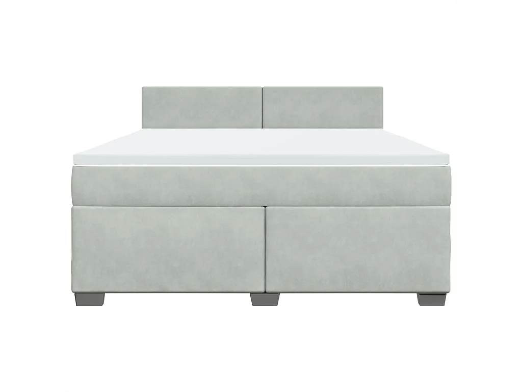 Sommier à lattes de lit et matelas Gris clair 180x200cm Velours