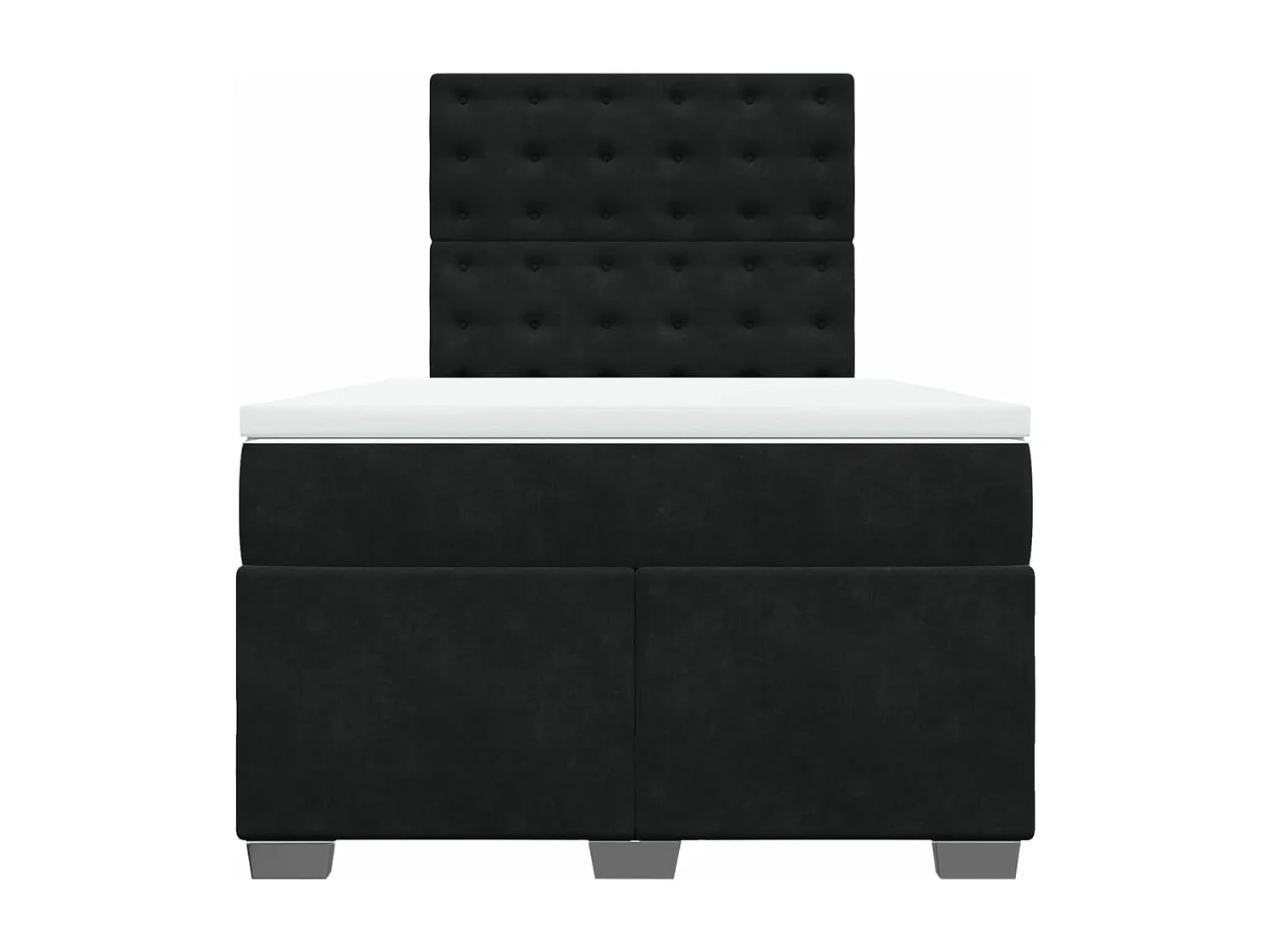 Giroletto a Molle con Materasso Nero 120x190 cm in Velluto