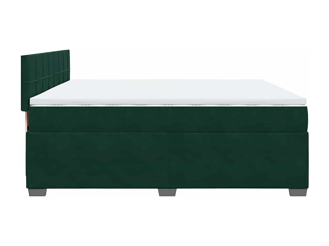 Boxspringbett mit Matratze Dunkelgrün 200x200 cm Samt