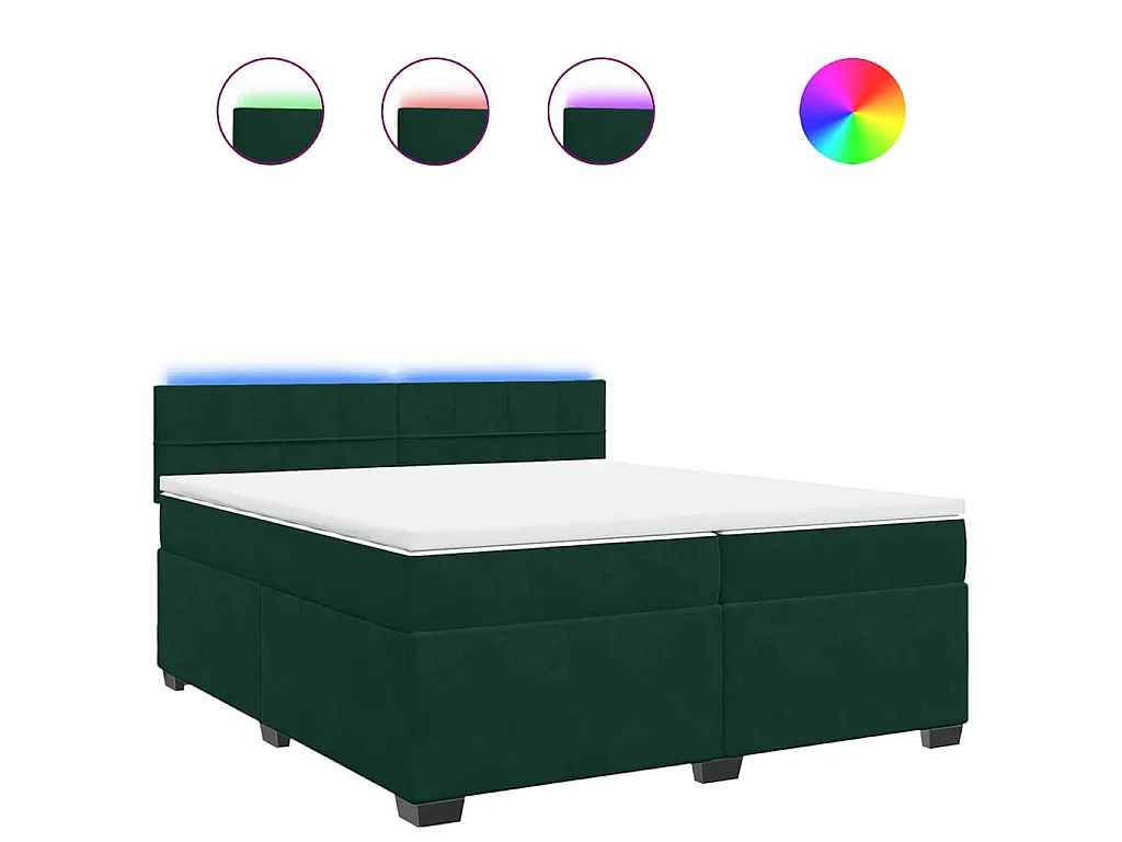 Boxspringbett mit Matratze Dunkelgrün 200x200 cm Samt