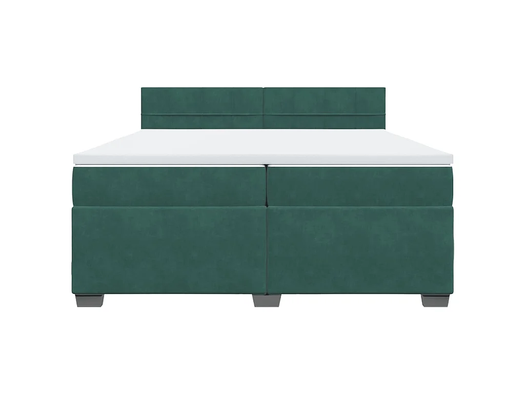 Boxspringbett mit Matratze Dunkelgrün 200x200 cm Samt