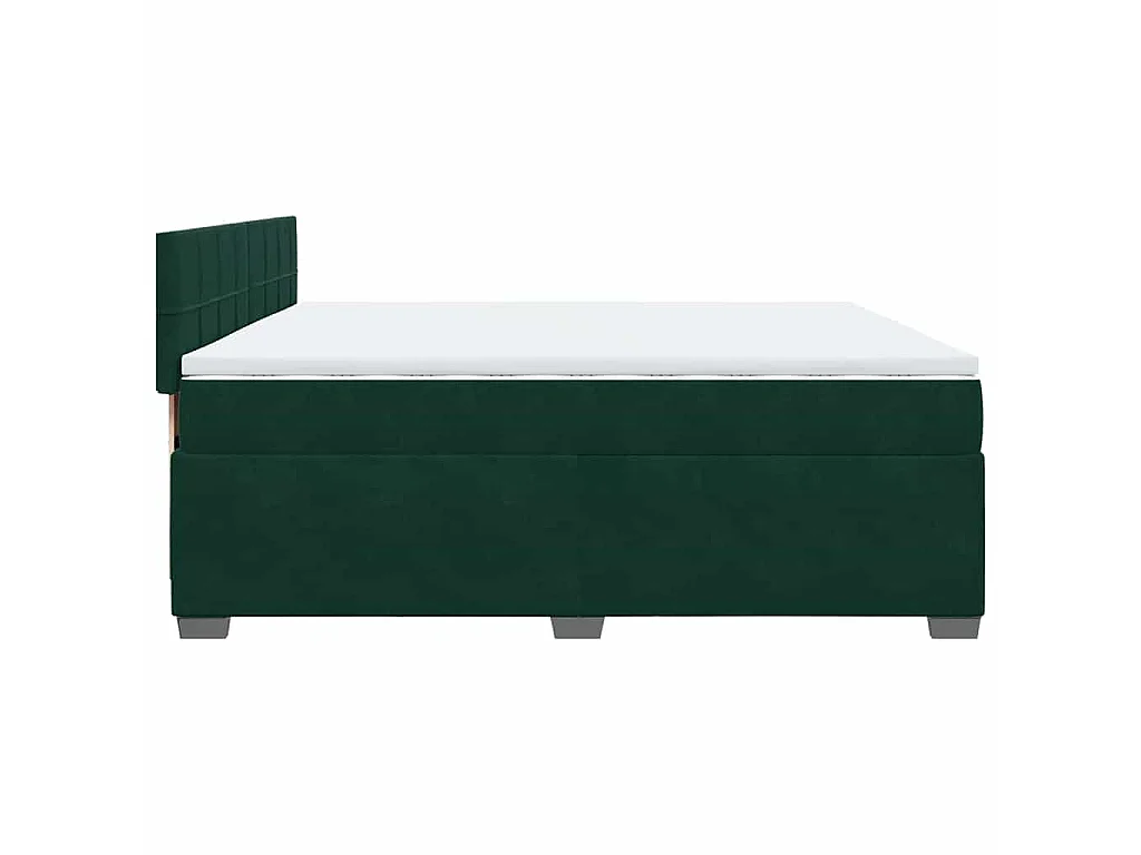 Boxspringbett mit Matratze Dunkelgrün 200x200 cm Samt