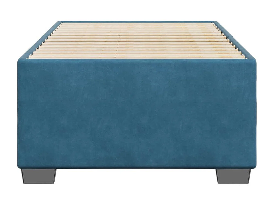 Cadre de lit sans matelas bleu 90x190 cm velours