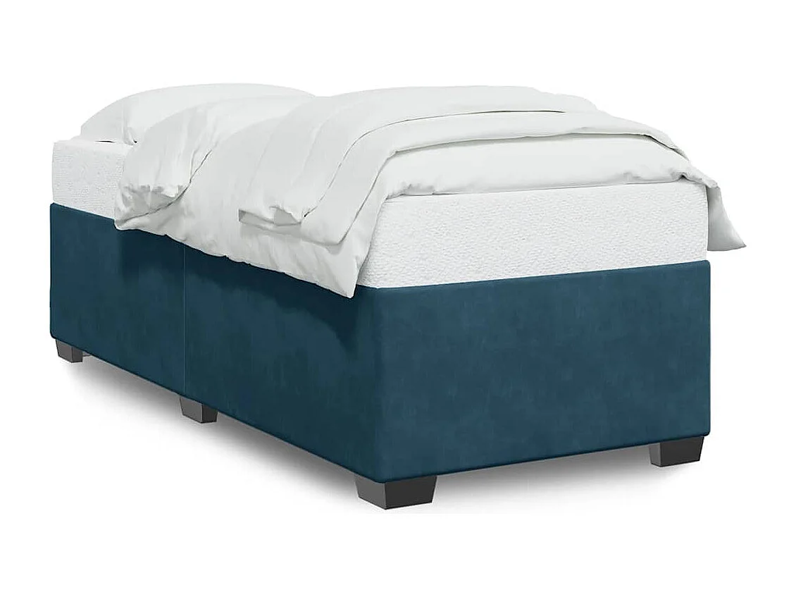 Cadre de lit sans matelas bleu 90x190 cm velours