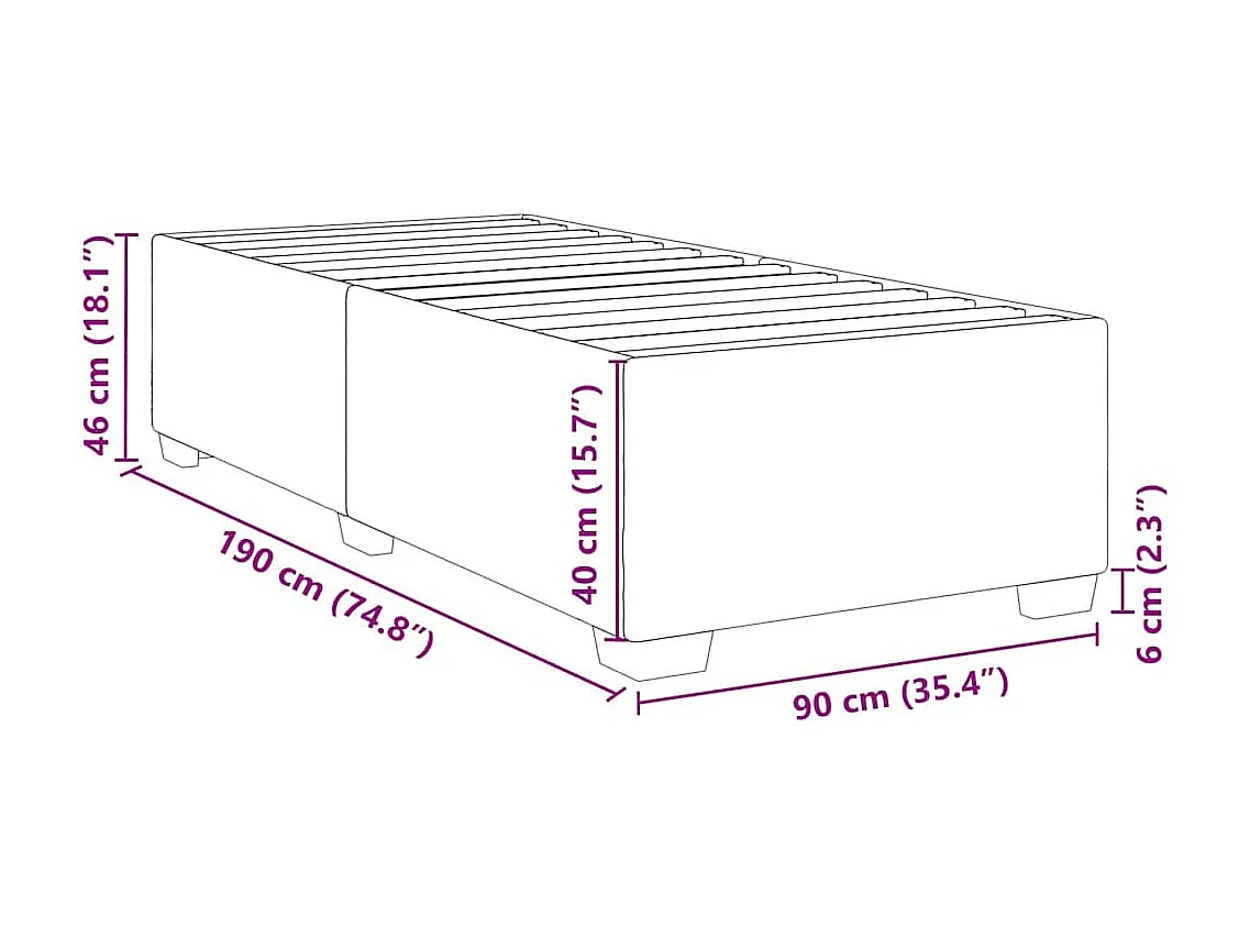 Cadre de lit sans matelas bleu 90x190 cm velours