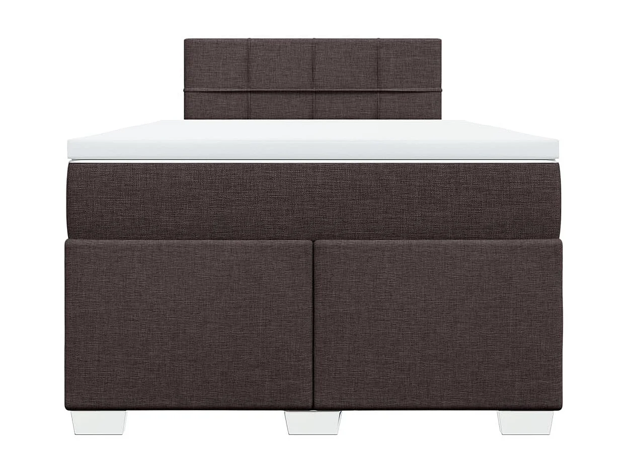 Boxspring met matras stof donkerbruin 120x200 cm