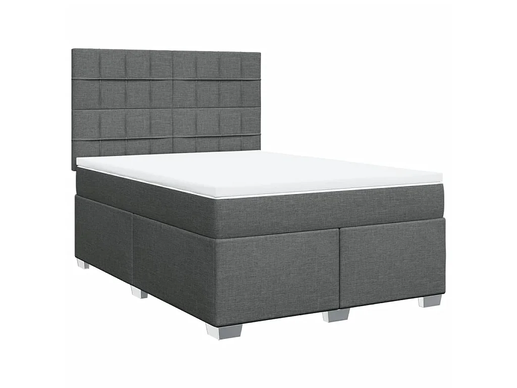 Boxspringbett mit Matratze Dunkelgrau 160x200 cm Stoff