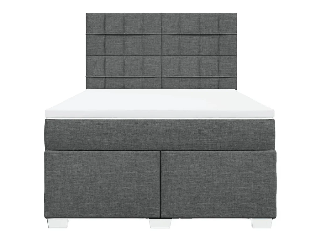 Boxspringbett mit Matratze Dunkelgrau 160x200 cm Stoff