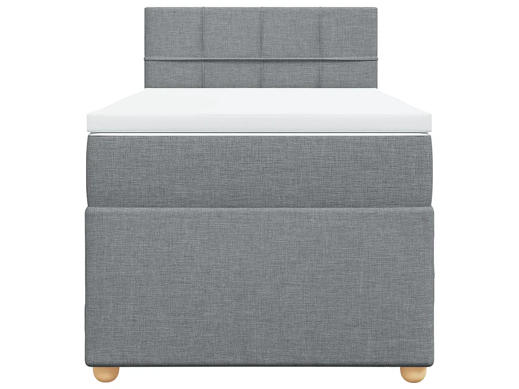 Boxspringbett mit Matratze Hellgrau 100x200 cm Stoff