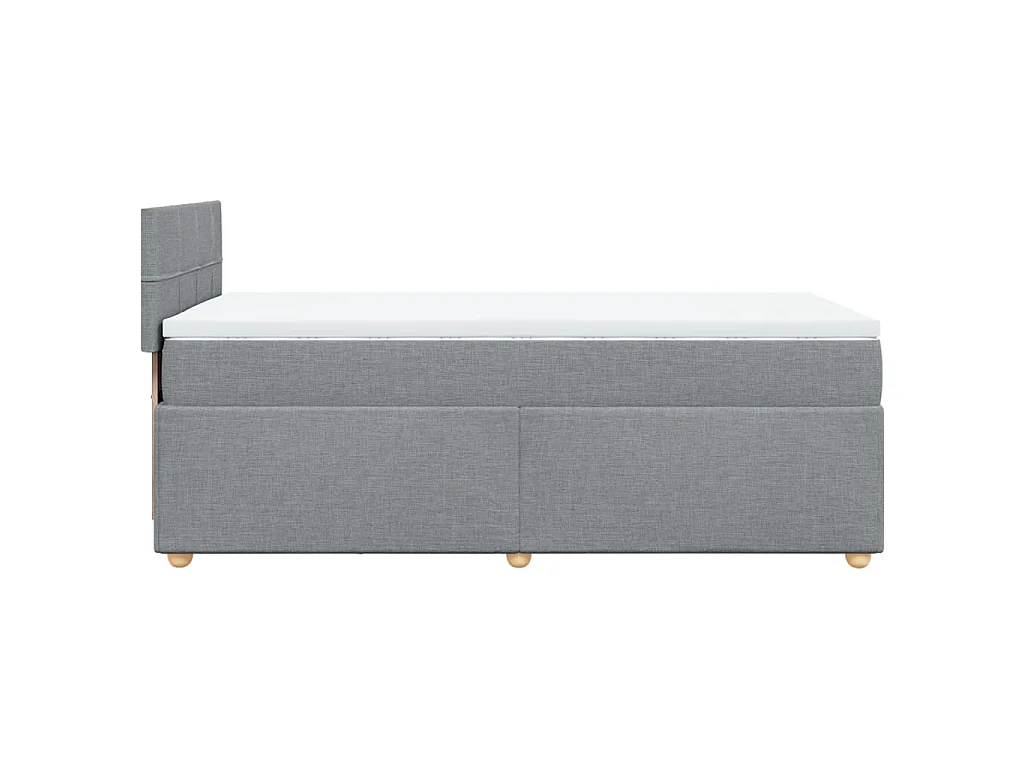 Boxspringbett mit Matratze Hellgrau 100x200 cm Stoff