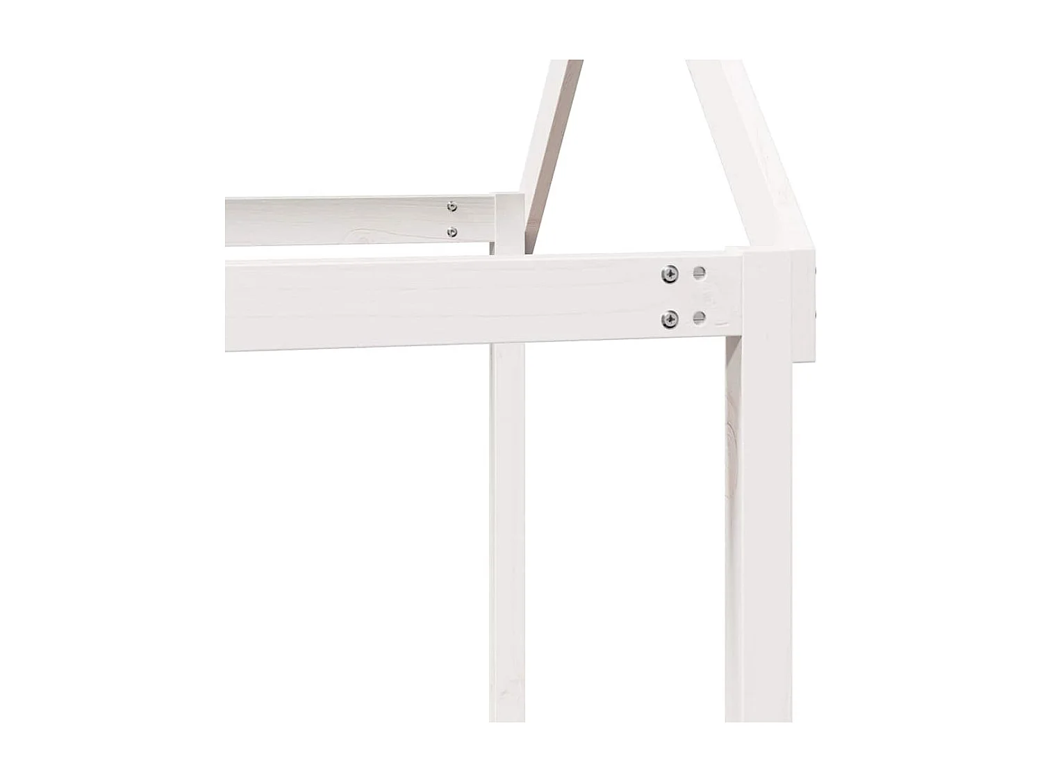 Lit haut sans matelas blanc 90x200 cm bois de pin massif