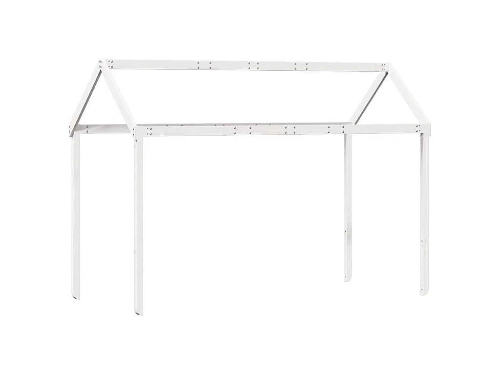 Hoogslaper met dak massief grenenhout wit 90x200 cm