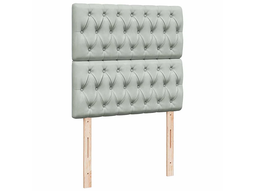Boxspringbett mit Matratze Hellgrau 90x200 cm Samt