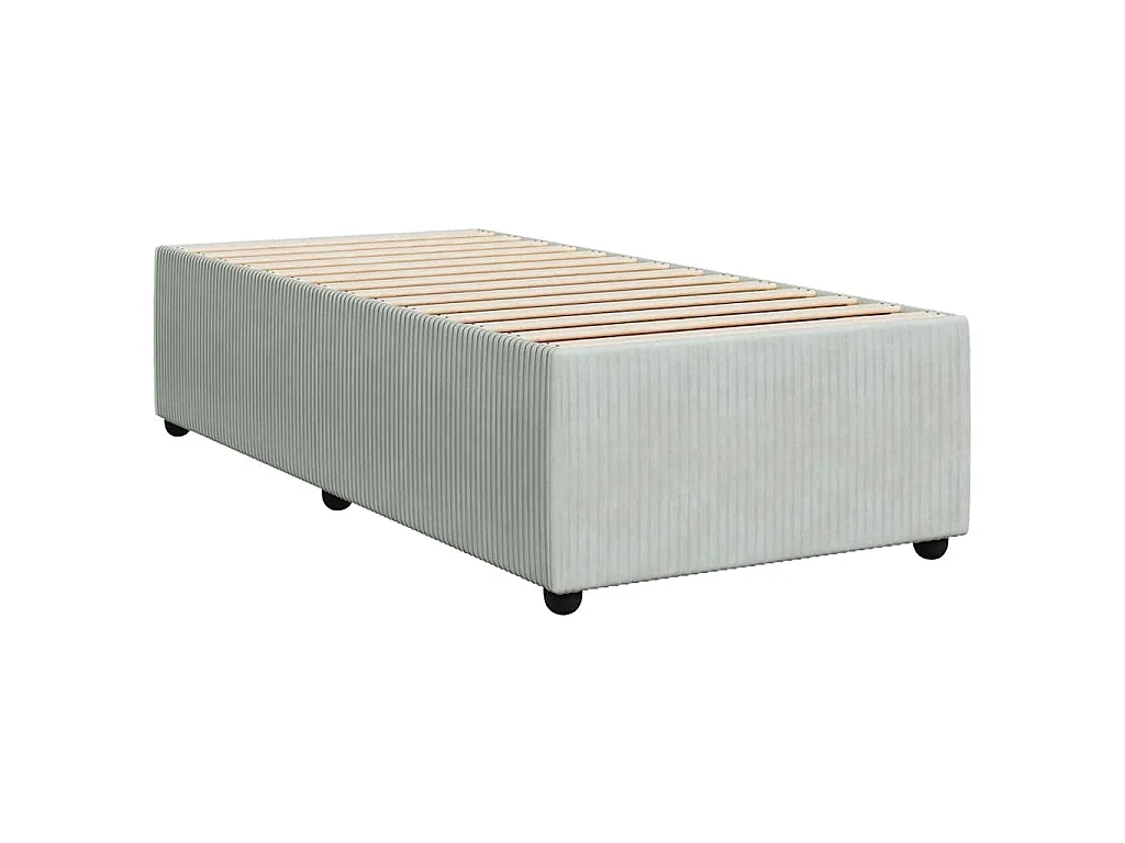 Boxspringbett mit Matratze Hellgrau 90x200 cm Samt