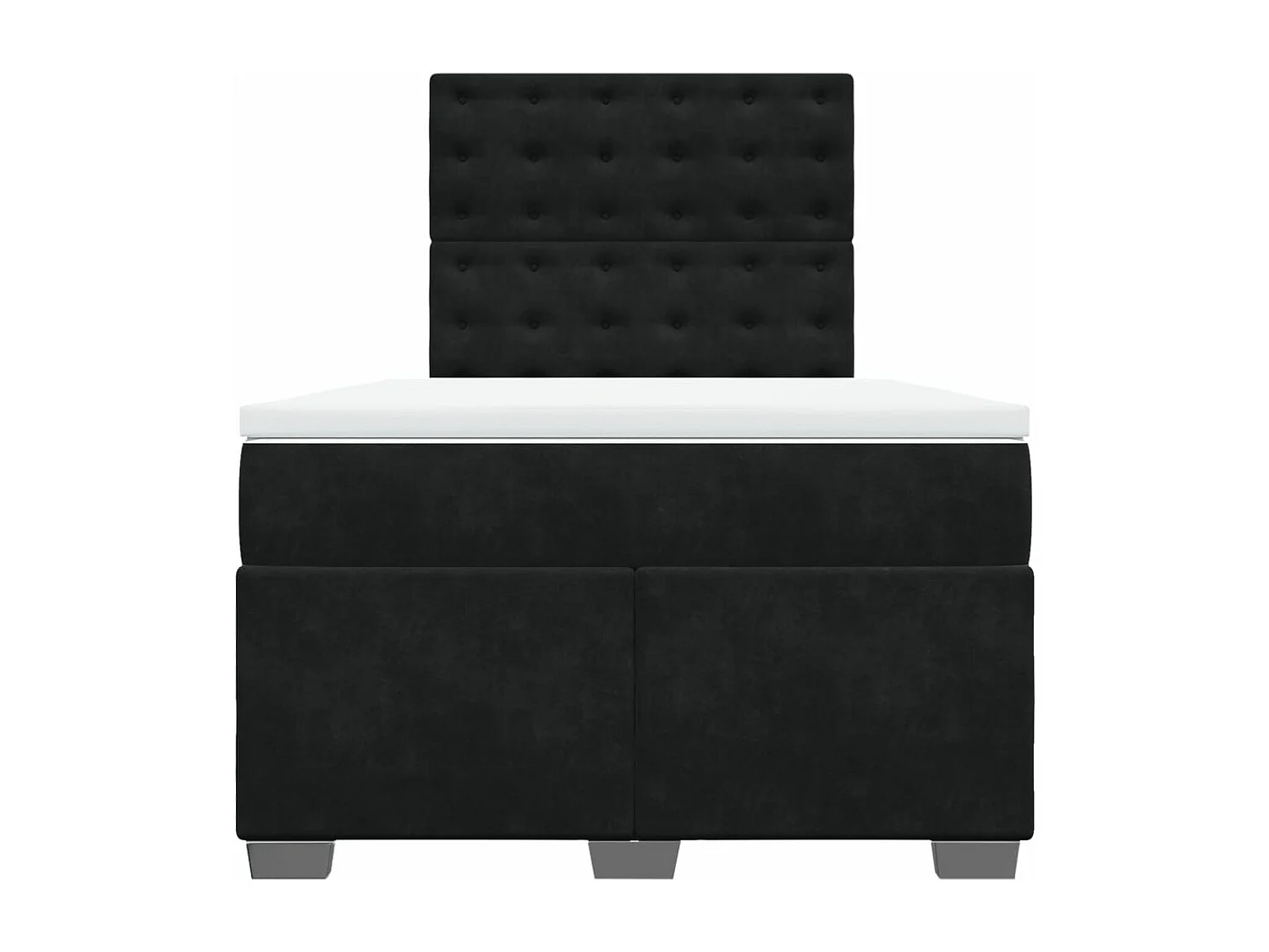 Giroletto a Molle con Materasso Nero 120x200 cm in Velluto