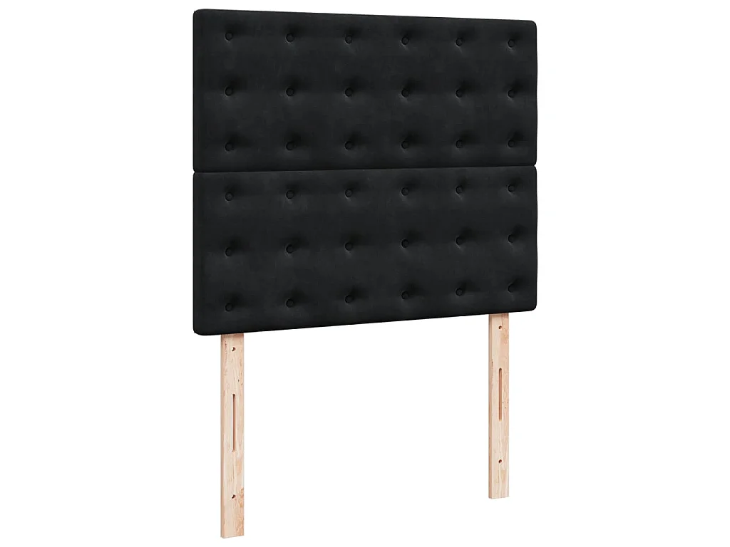 Cama box spring con colchón terciopelo negro 120x200 cm