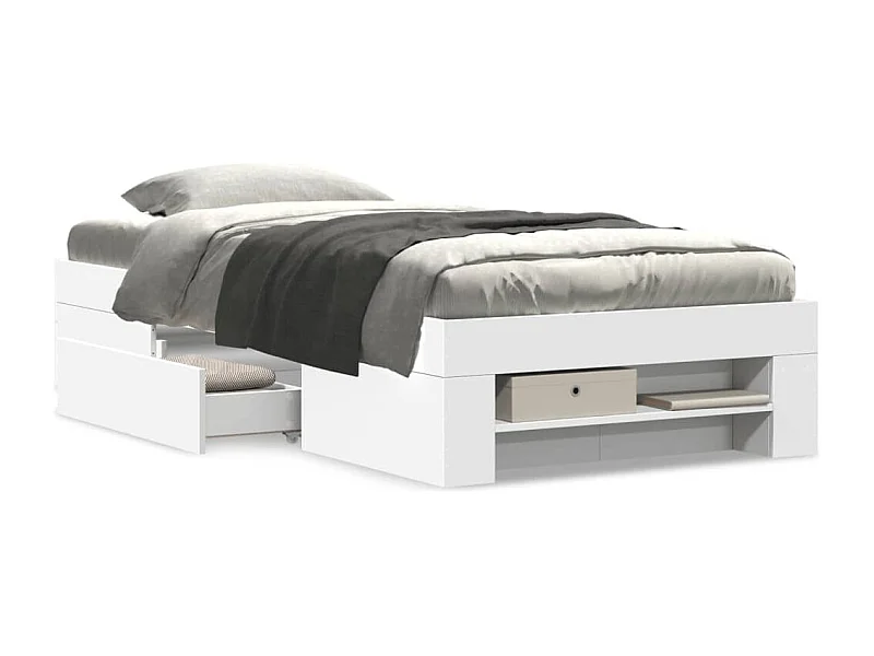 Cadre de lit sans matelas blanc 90x190 cm bois d'ingénierie