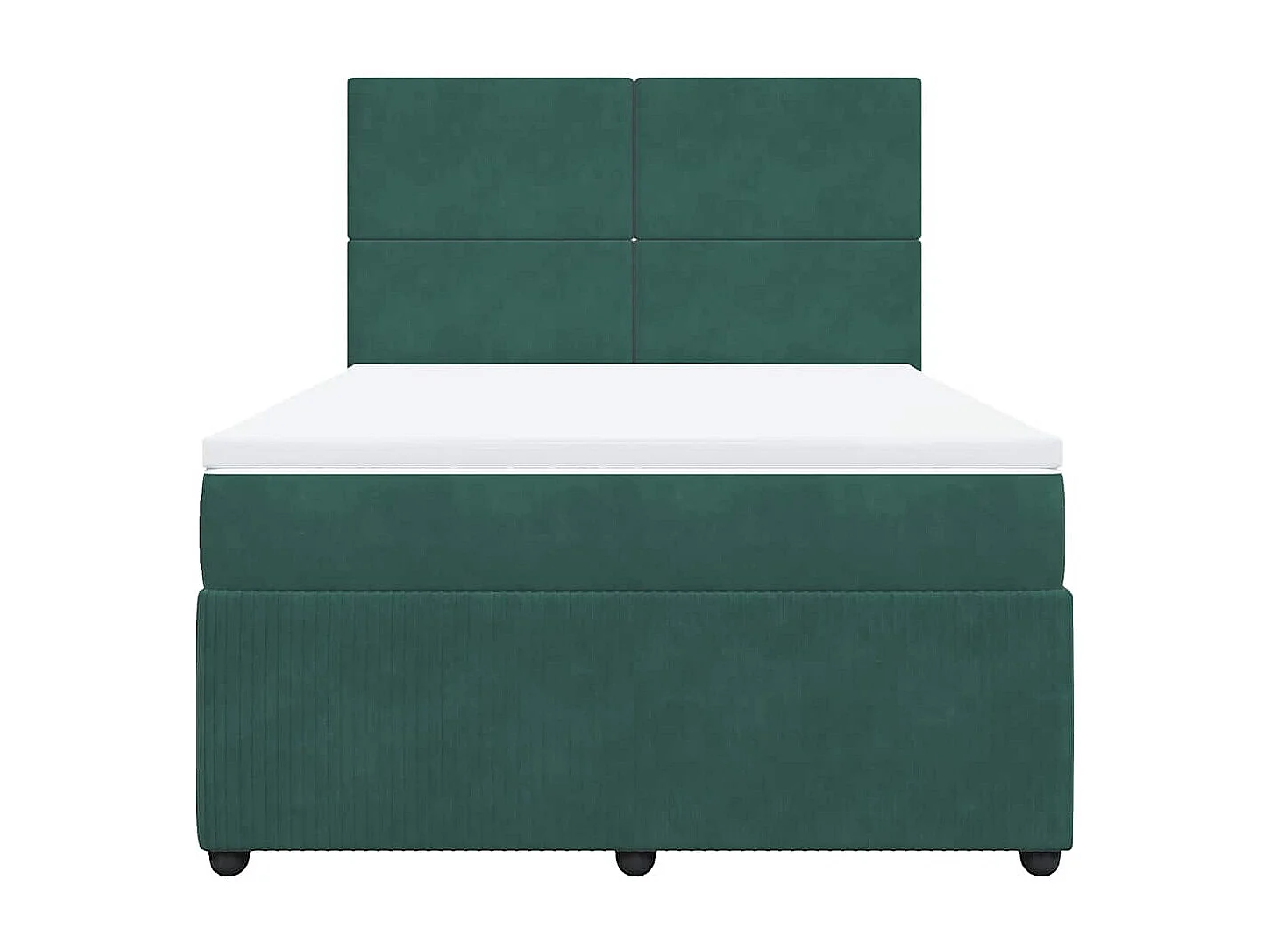 Sommier à lattes de lit et matelas Vert foncé 160x200cm Velours