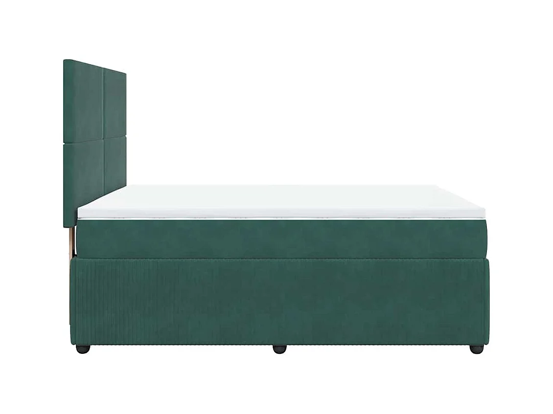 Sommier à lattes de lit et matelas Vert foncé 160x200cm Velours