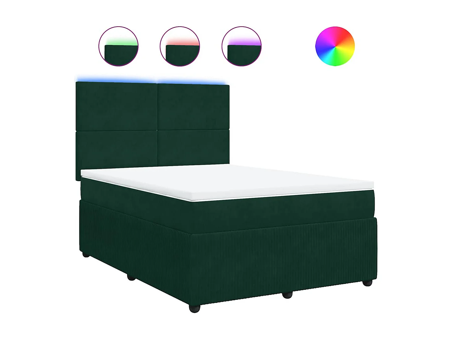 Boxspring met matras fluweel donkergroen 160x200 cm