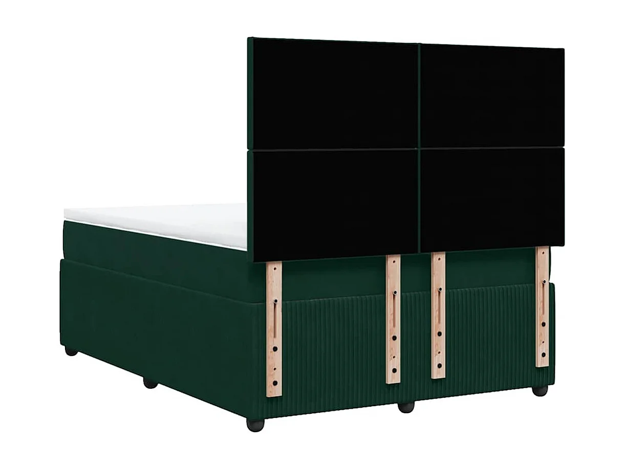 Boxspring met matras fluweel donkergroen 160x200 cm