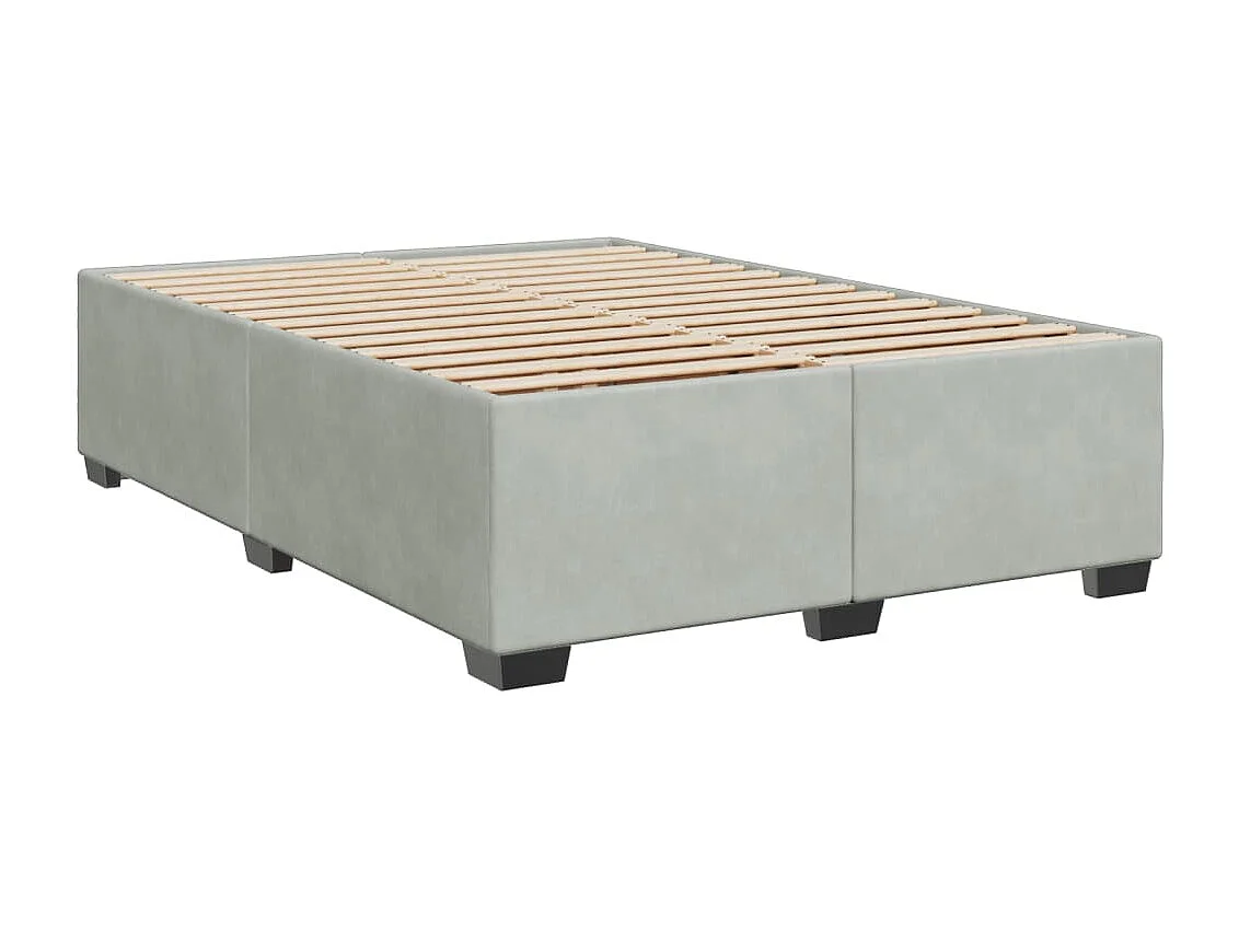 Sommier à lattes de lit et matelas Gris clair 160x200cm Velours