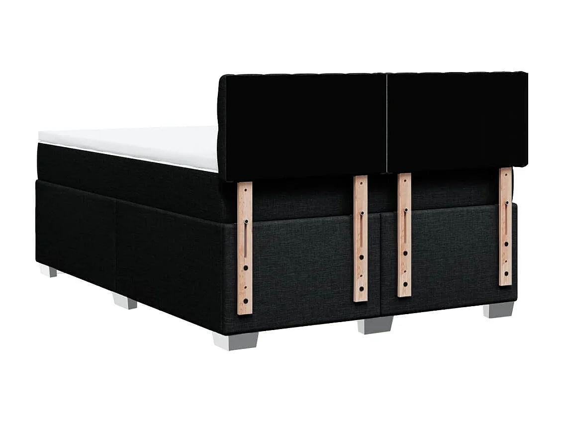 Boxspring met matras stof zwart 160x200 cm