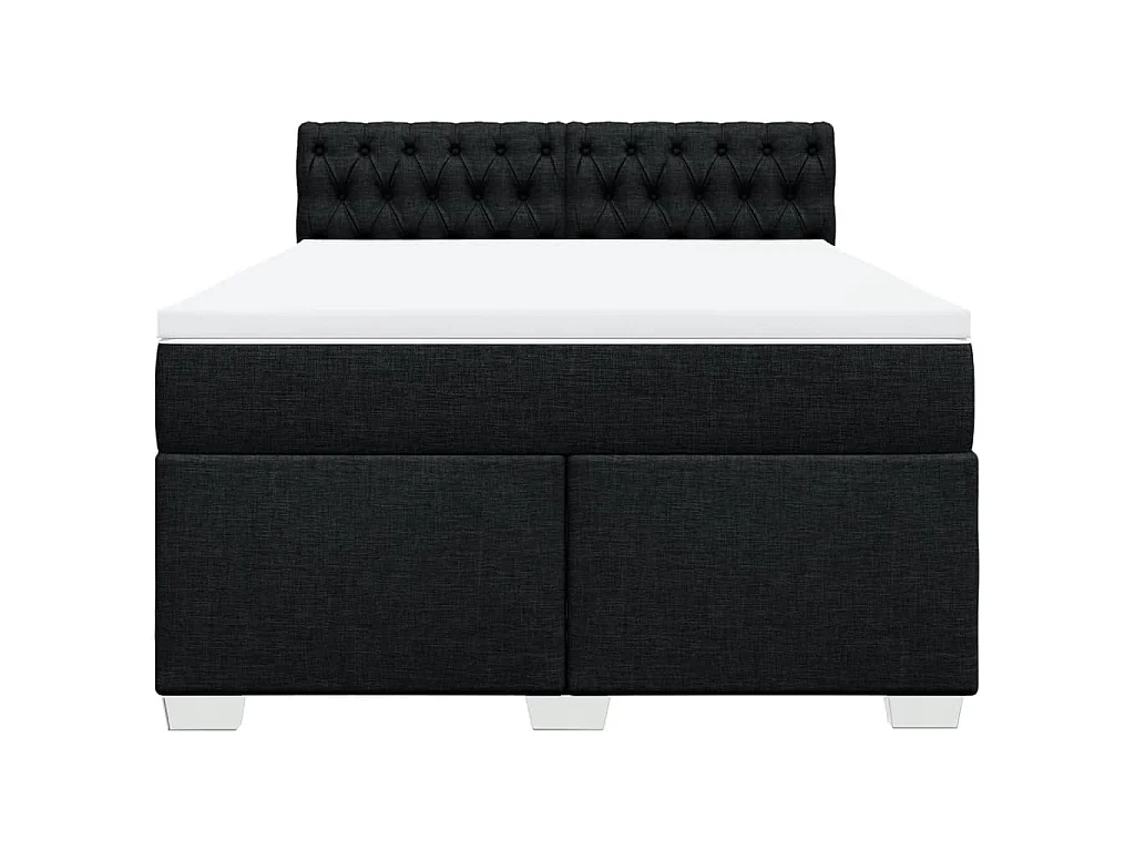 Boxspringbett mit Matratze Schwarz 160x200 cm Stoff