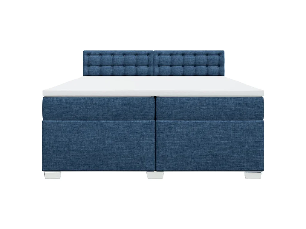 Giroletto a Molle con Materasso Blu 200x200 cm in Tessuto