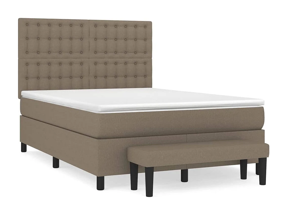 Boxspringbett mit Matratze Taupe 140x200 cm Stoff