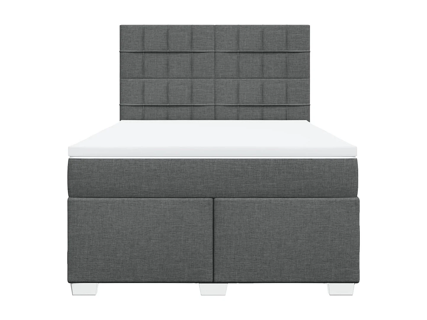 Boxspringbett mit Matratze Dunkelgrau 140x200 cm Stoff