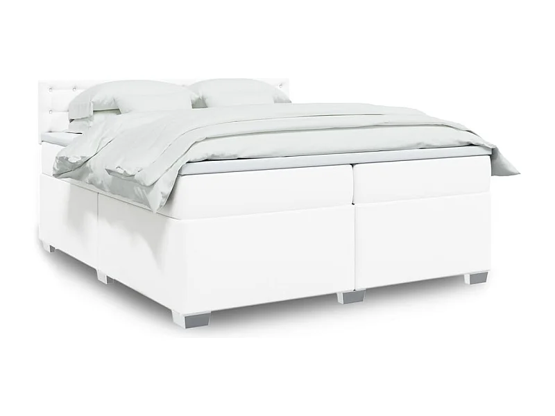 Boxspring met matras kunstleer wit 200x200 cm