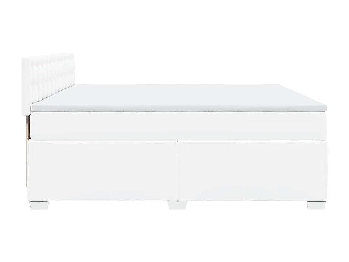 Sommier à lattes de lit avec matelas Blanc 200x200cm Similicuir