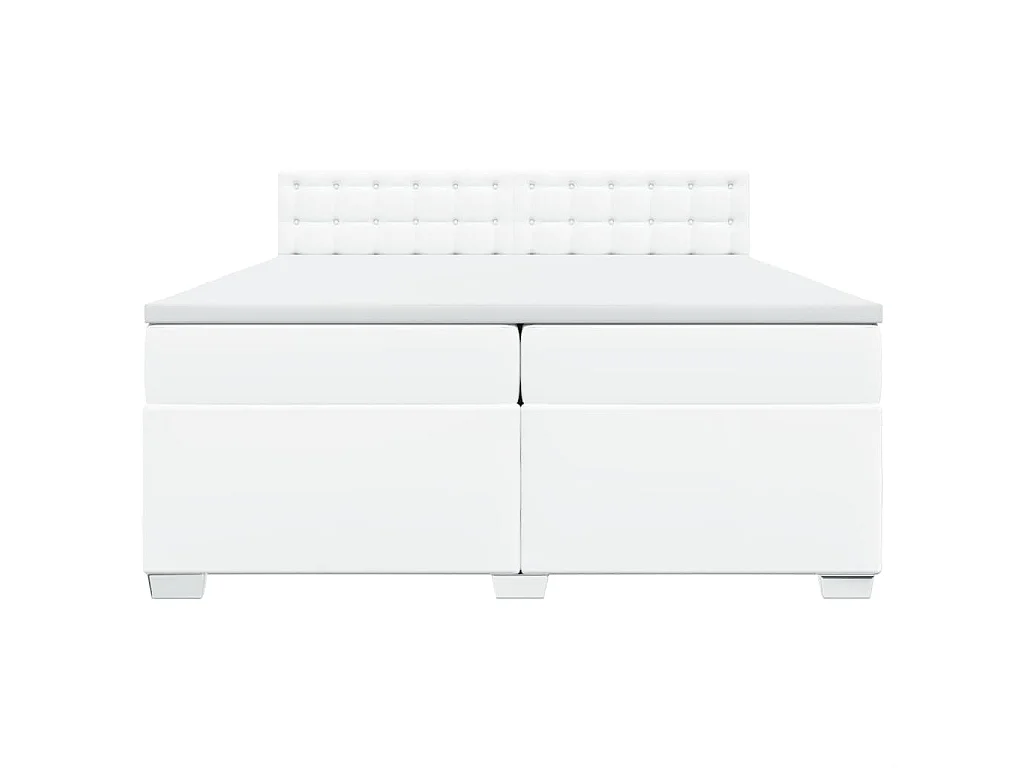 Boxspring met matras kunstleer wit 200x200 cm
