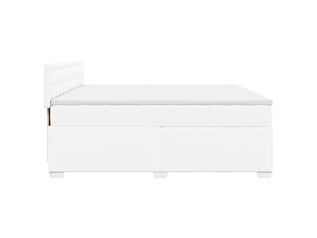 Boxspring met matras kunstleer wit 200x200 cm
