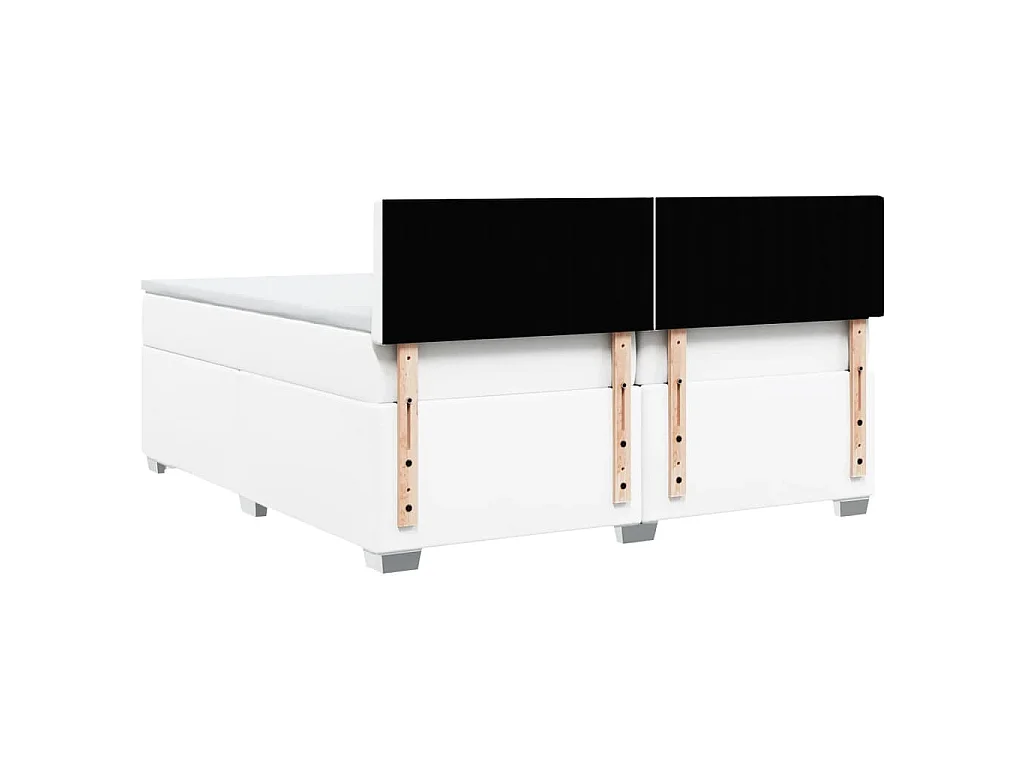 Boxspring met matras kunstleer wit 200x200 cm