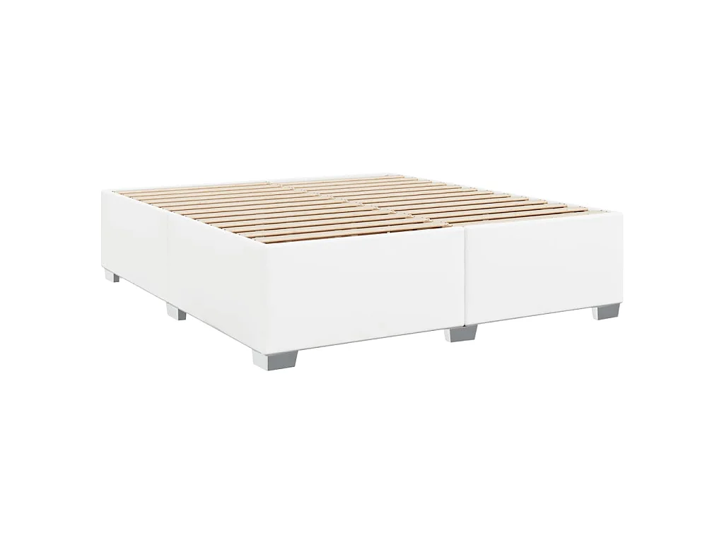 Boxspring met matras kunstleer wit 200x200 cm