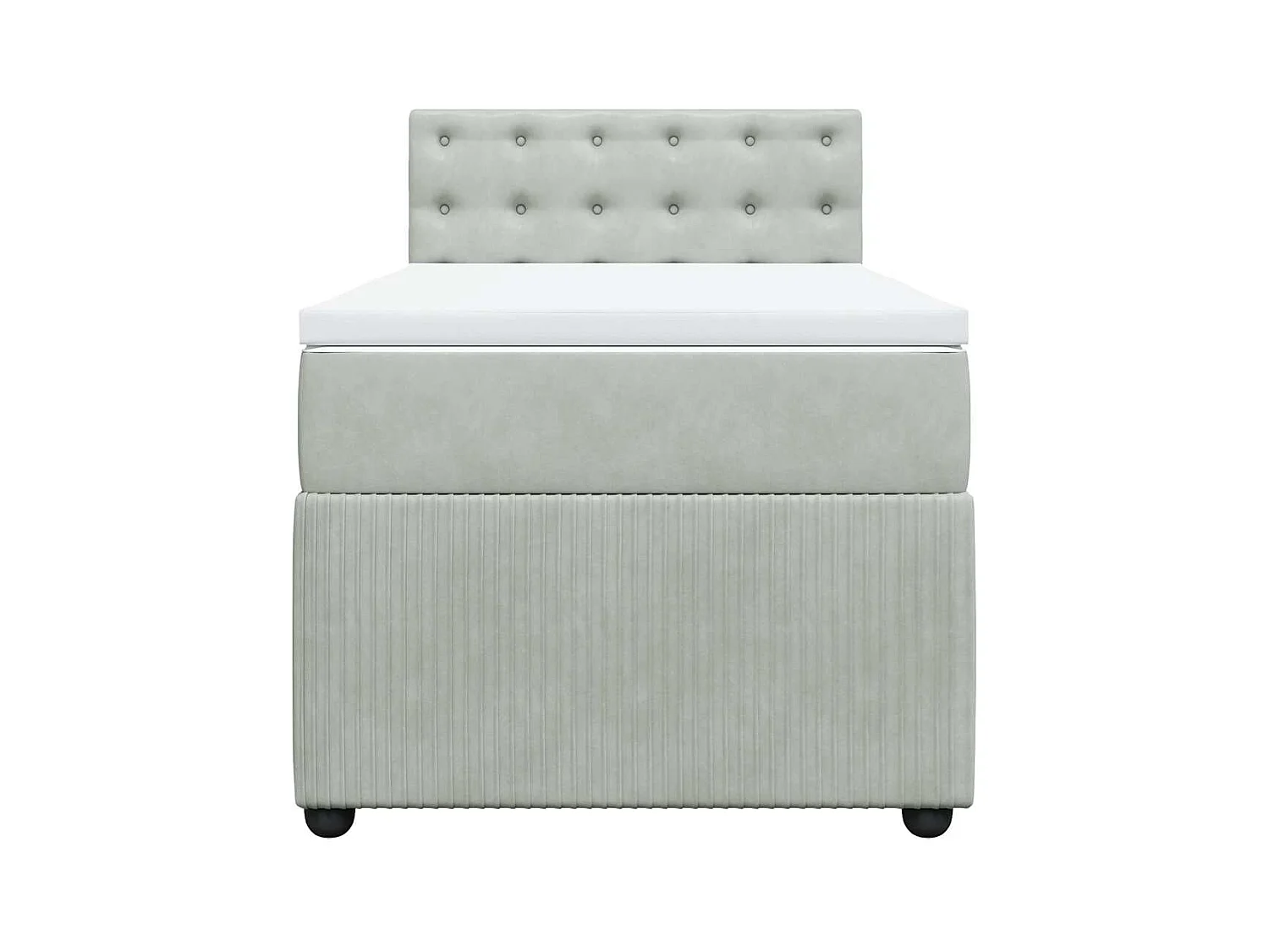 Boxspring met matras fluweel lichtgrijs 90x200 cm