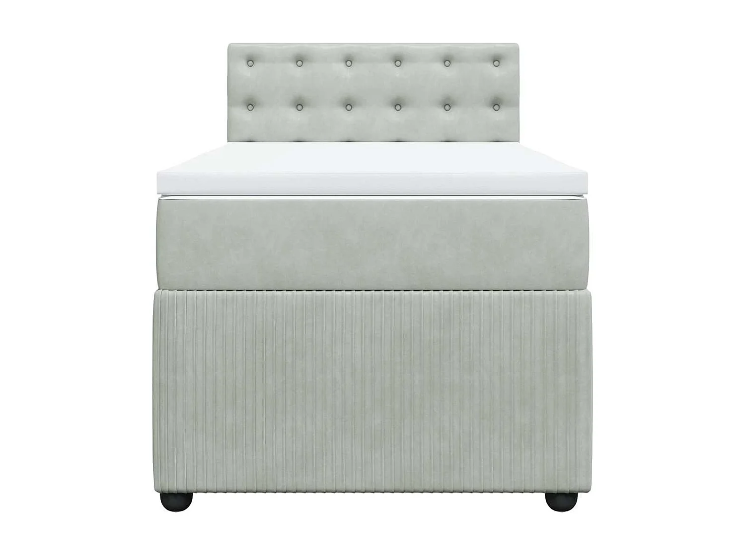 Boxspring met matras fluweel lichtgrijs 90x200 cm