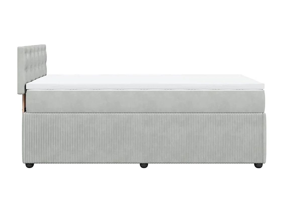 Boxspring met matras fluweel lichtgrijs 90x200 cm