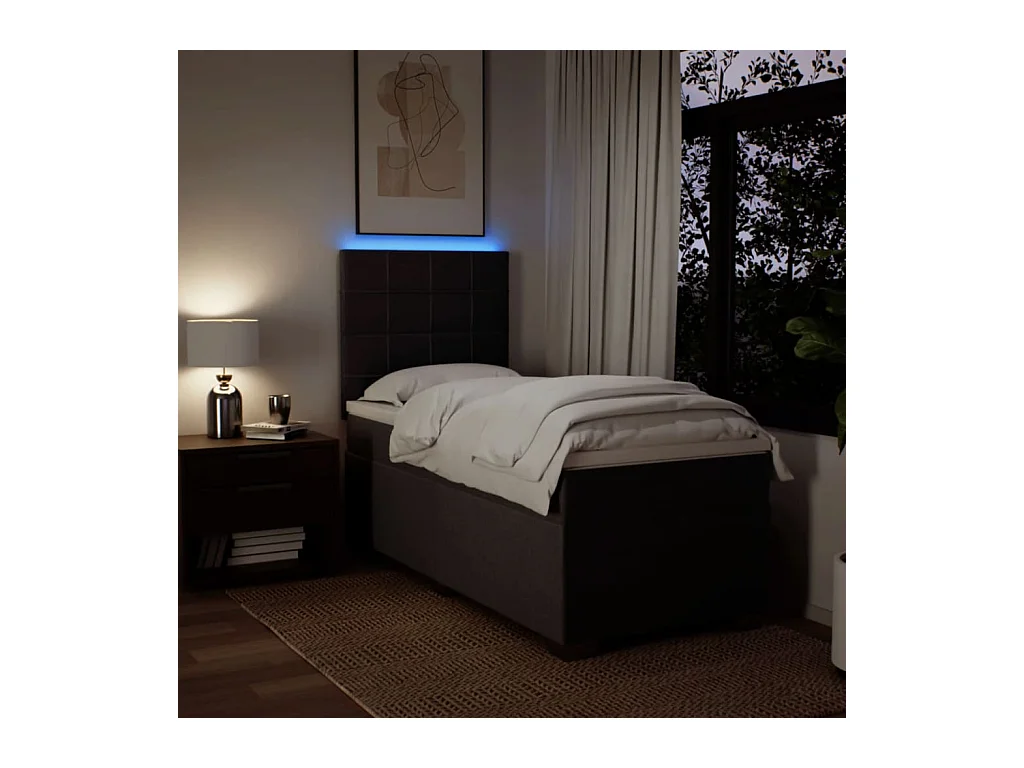 Sommier à lattes de lit avec matelas Marron foncé 90x190 cm