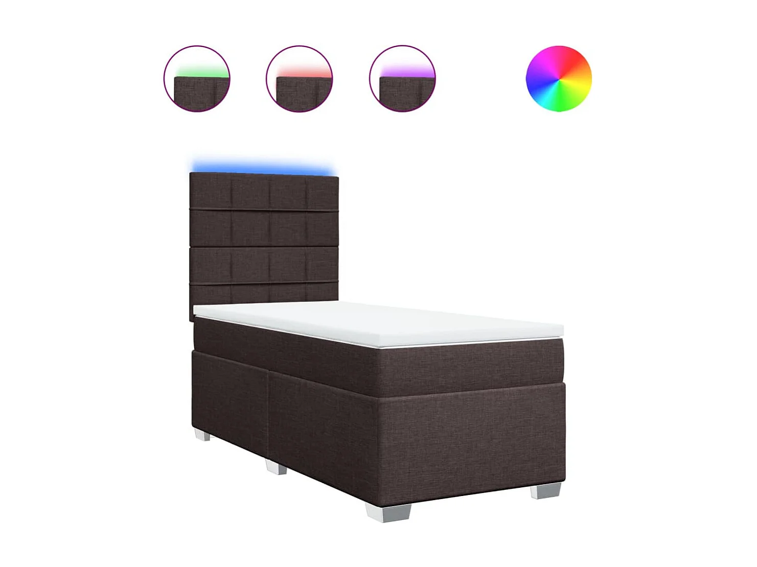 Boxspringbett mit Matratze Dunkelbraun 90x190 cm Stoff