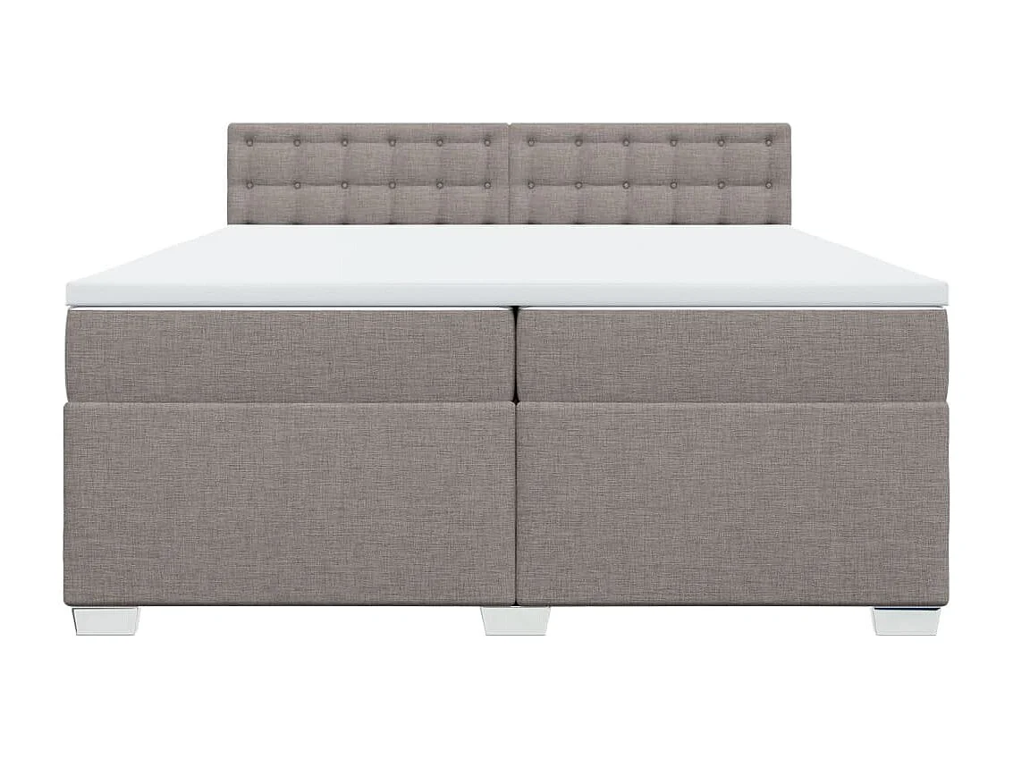 Boxspring met matras stof taupe 200x200 cm