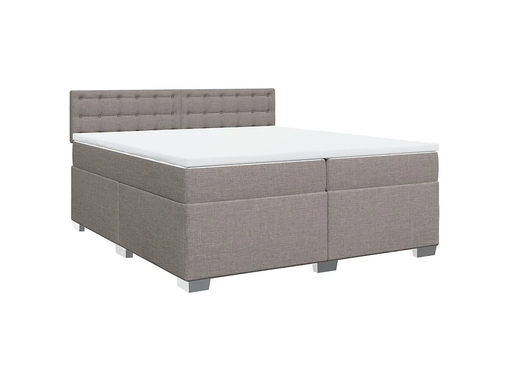 Boxspring met matras stof taupe 200x200 cm