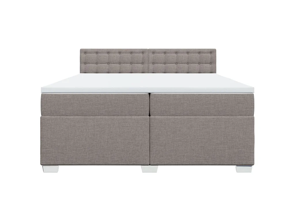 Boxspring met matras stof taupe 200x200 cm